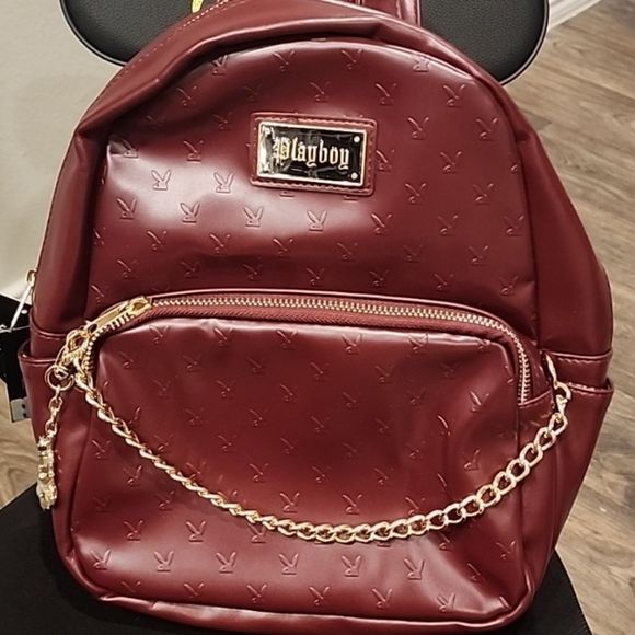 Playboy Embossed Playboy Bunny Backpack- Wine main image 9